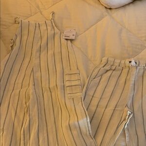 Striped Cream Jumpsuit